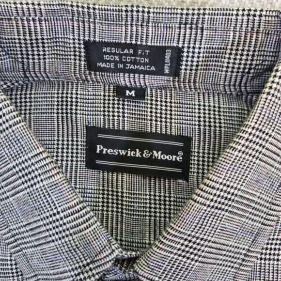 Preswick & Moore Button Down Shirt Men's Medium Houndstooth Quiet Luxury - Picture 12 of 15